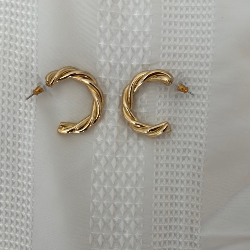 Twisted Metal Hoop Earrings